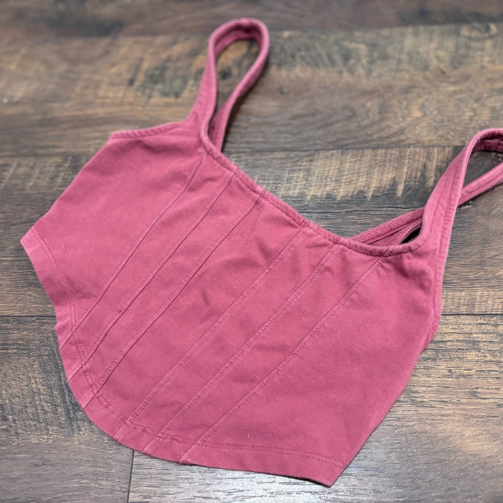 Urban Outfitters Cropped Tank Top Rusty Pink Casual Crop Tee Size M‎
